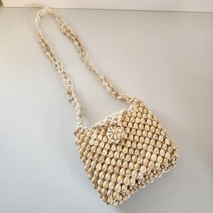 Vintage Cowrie Shell Seashell Crossbody Bag Purse Crossbody Boho 1970s 70s Beach